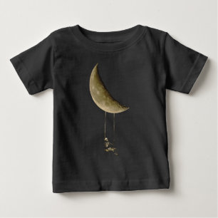 Skeleton Swing on Moon Cute Halloween Baby T-Shirt
