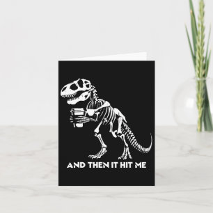 Skeleton T-rex Dinosaur Halloween Men Women Funny Card