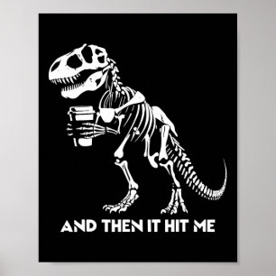 Skeleton T-rex Dinosaur Halloween Men Women Funny Poster