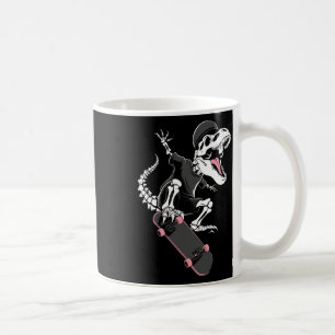 Skeleton T-rex Skateboarder - Vintage Dinosaur Ska Coffee Mug