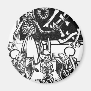 Skeleton Teacher and Students "Day of the Dead" Magnet
