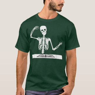 Skeleton Teacher Book History T-Shirt