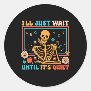 Skeleton Teacher Halloween Costume Men Women Classic Round Sticker