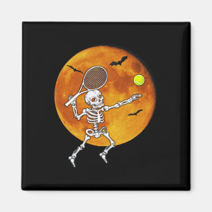 Skeleton Tennis Halloween Racket Ll  Magnet