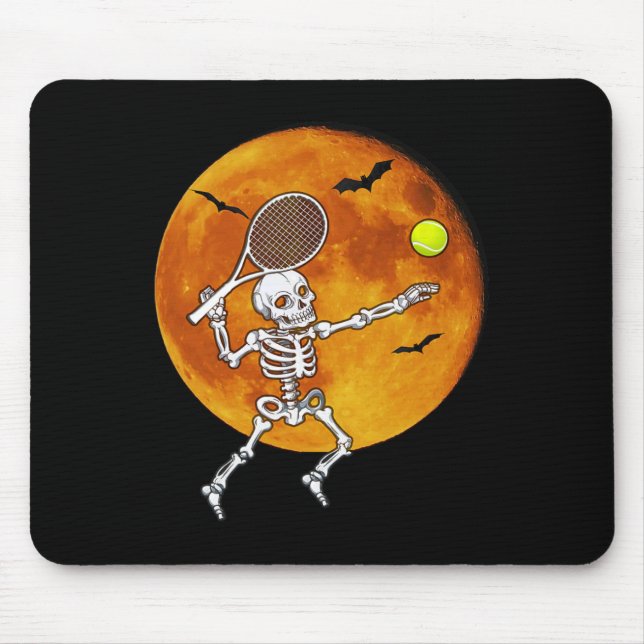 Skeleton Tennis Halloween Racket Ll  Mouse Pad (Front)