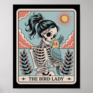 Skeleton The Bird Lady Tarot Card Skeleton Hallowe Poster