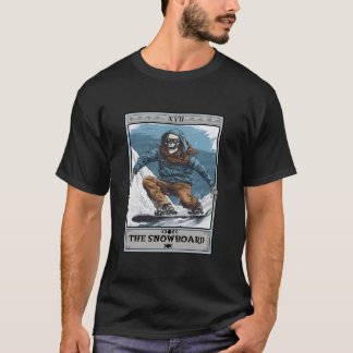Skeleton The Snowboard Tarot Card Halloween Snowbo T-Shirt