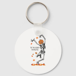 Skeleton Tis The Season For Pilates Meditation Hal Keychain