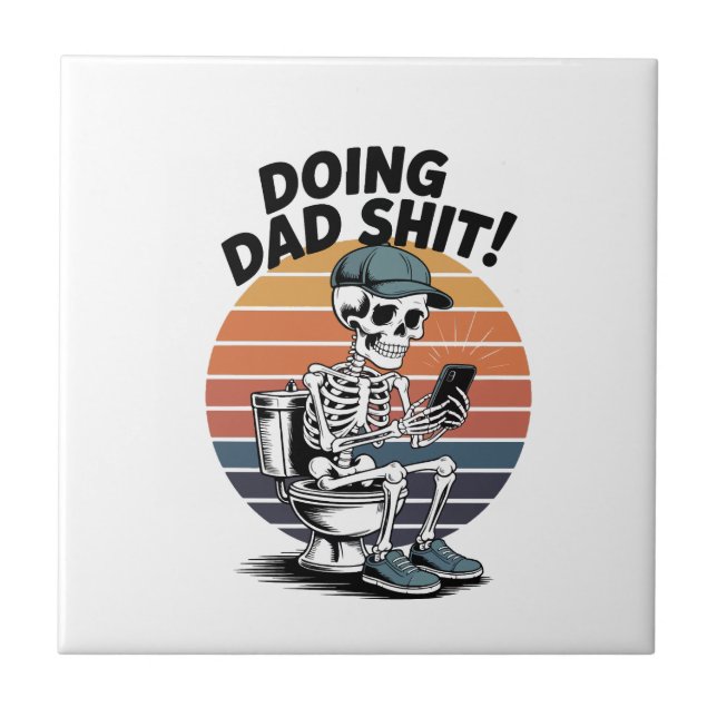 Skeleton Toilet Dad Tile (Front)