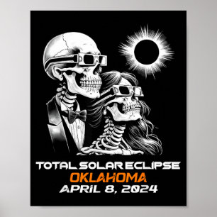 Skeleton Total Solar Eclipse Oklahoma Ok Poster