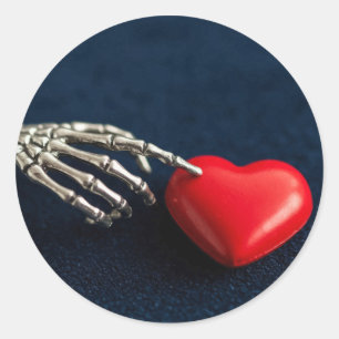 Skeleton Touch Gothic Romance Classic Round Sticker