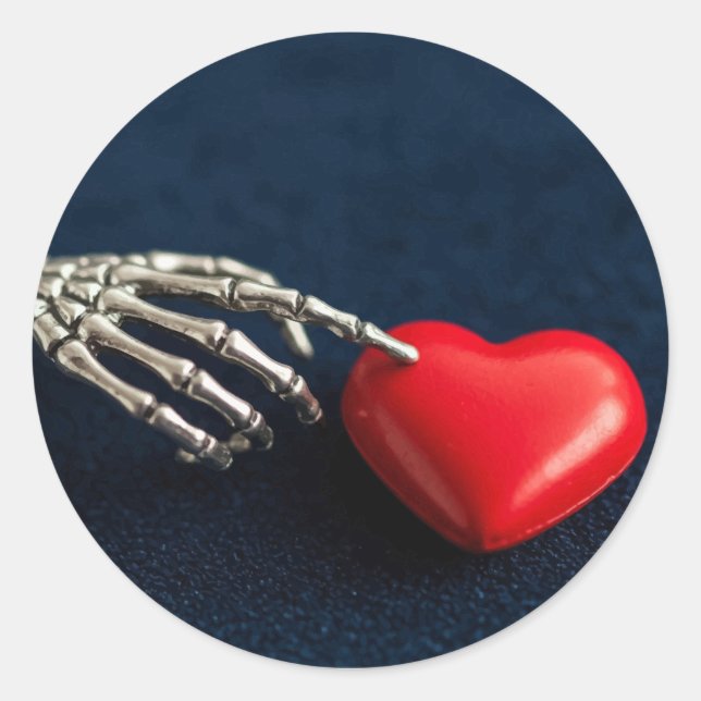 Skeleton Touch Gothic Romance Classic Round Sticker (Front)
