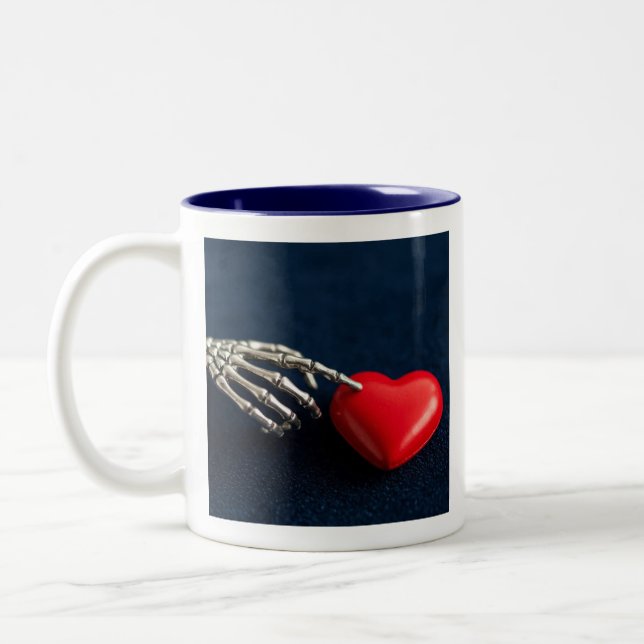 Skeleton Touch Gothic Romance Two-Tone Coffee Mug (Left)