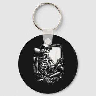 Skeleton Truck Driver Funny Big Trucking Truck Keychain