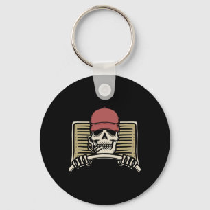 Skeleton Trucker Lazy Halloween Costume Skull Truc Keychain