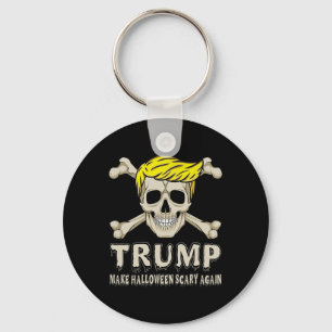 Skeleton Trump Make Halloween Scary Again America  Keychain
