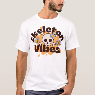 Skeleton Vibes Cute Skull Design T-Shirt