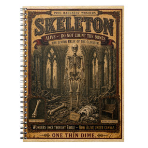 Skeleton, Vintage Circus Monster Notebook