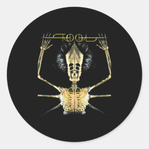 Skeleton Vintage Tool Shake Handyma Sarcastic Musi Classic Round Sticker