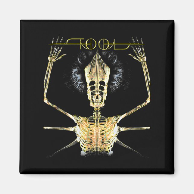 Skeleton Vintage Tool Shake Handyma Sarcastic Musi Magnet (Front)