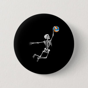 Skeleton Volleyball Halloween Costume Boys Teens G 2 Inch Round Button