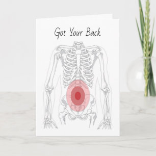 Skeleton w/ Back Pain for Chiropractor Graduation Card