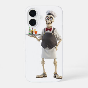 Skeleton Waiter Chef Drinks Phone Case