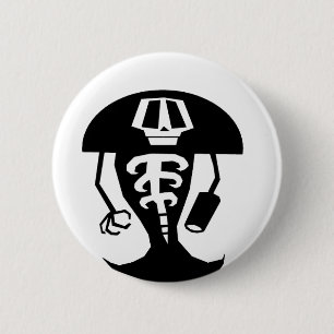 Skeleton warrior 2 inch round button