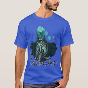 Skeleton wearing a rose wedding dress is so funny  T-Shirt