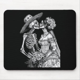 Skeleton Wedding Bride And Groom Day Dead Hallowee Mouse Pad