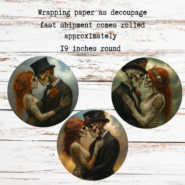 Skeleton Wedding Couple Decoupage Paper   (Creator Uploaded)