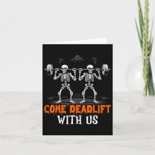 Skeleton Weightlifter Bodybuilder Workout Fitness Card