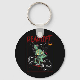 Skeleton Weightlifter Bodybuilder Workout Fitness Keychain