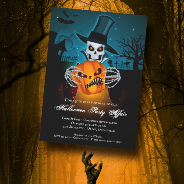 Skeleton Wicked Affair Halloween Invitation (Creator Uploaded)
