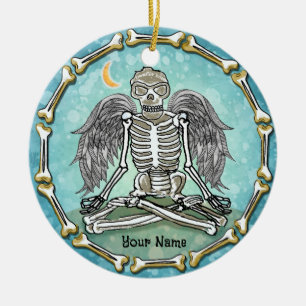 Skeleton Wings Ceramic Ornament