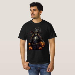 Skeleton Witch with Glowing Pumpkins T-Shirt