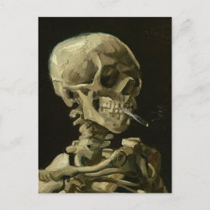 Skeleton with cigarette by Van Gogh Postcard