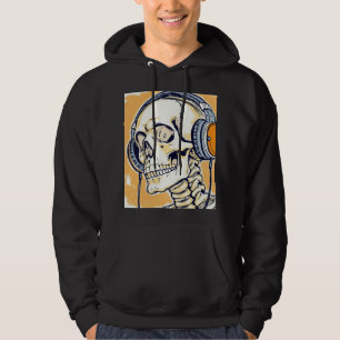 Skeleton with headphones hoodie