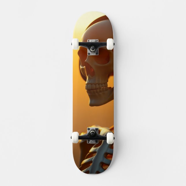 skeleton with headphones skateboard (Front)