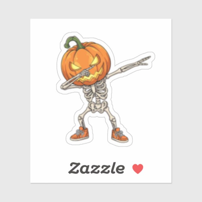 Skeleton with Pumpkin Head Dab Dance Halloween  (Sheet)