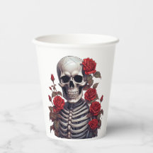 Skeleton With Red Roses  