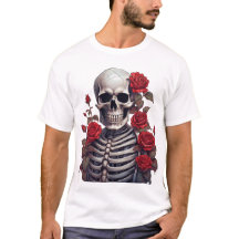 Skeleton With Red Roses  