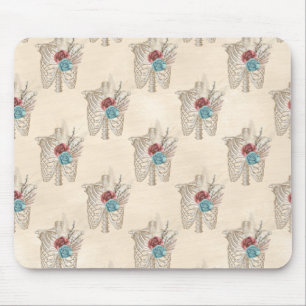 Skeleton with Roses Mouse Pad