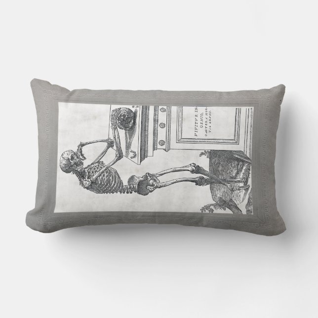 Skeleton With Skull American MoJo Pillow (Front)