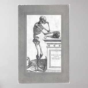 Skeleton With Skull Poster