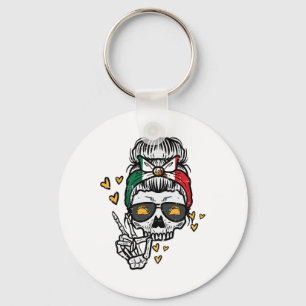 Skeleton Women Mexico Cinco De Mayo Mexican Indepe Keychain