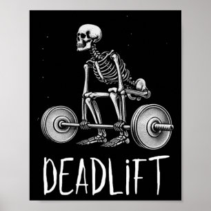 Skeleton Workout Halloween Weight Lifting Fitness  Poster