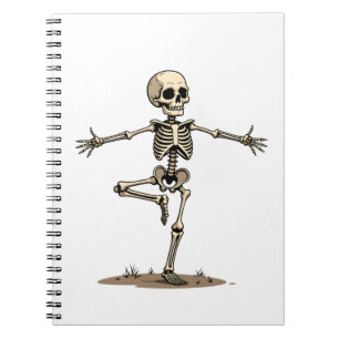 Skeleton Yoga � Funny Halloween Fitness Shirt Notebook