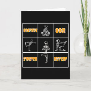 Skeleton Yoga Halloween Funny Breathe Boo Stretch Card