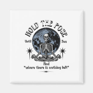 Skeleton Yoga Moon Design With Meditation Quote Magnet